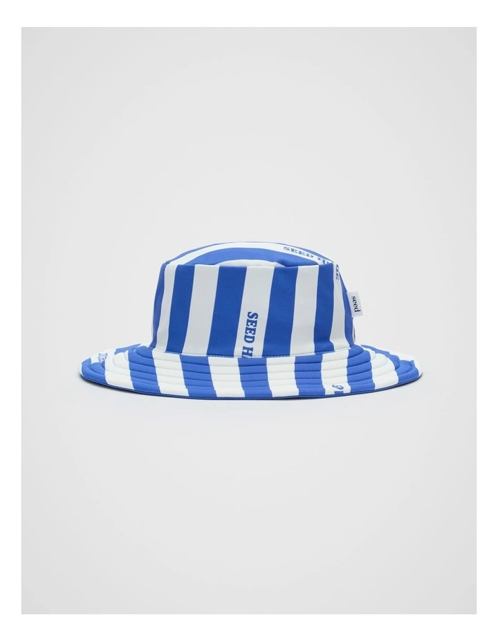 Stripe Swim Hat in Azure Blue image 1