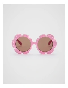 Flower Colourblock Sunglasses in Candy Pink