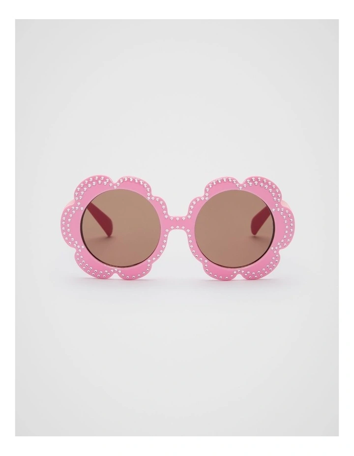 Flower Colourblock Sunglasses in Candy Pink image 1
