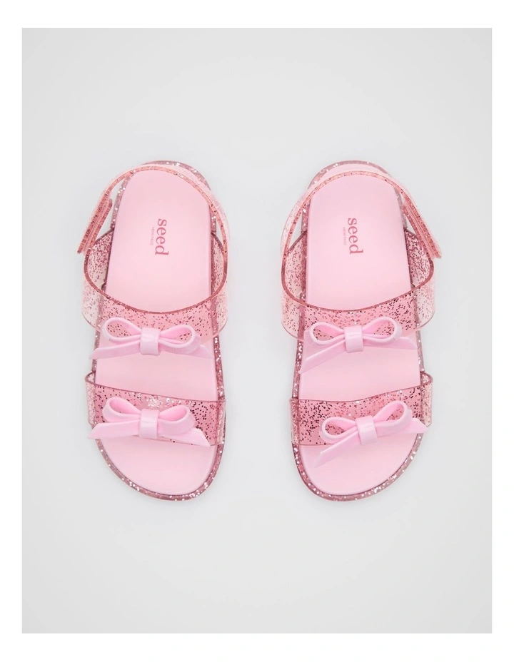 Double Bow Jelly Sandals in Cherry Blossom image 3