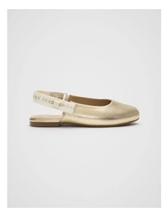 Sling Back Shoes in Gold