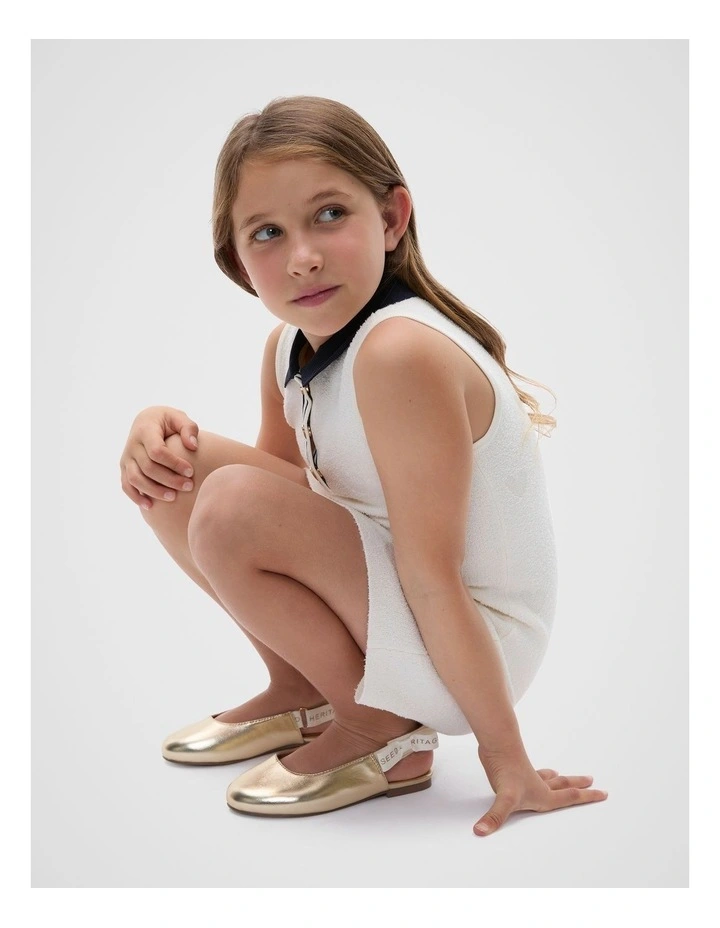 Sling Back Shoes in Gold image 2