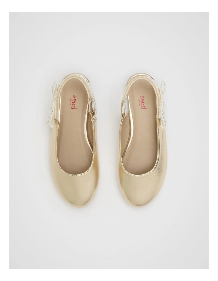 Sling Back Shoes in Gold image 3