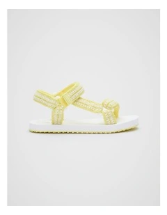 Crochet Stripe Trek Sandal in Lemongrass