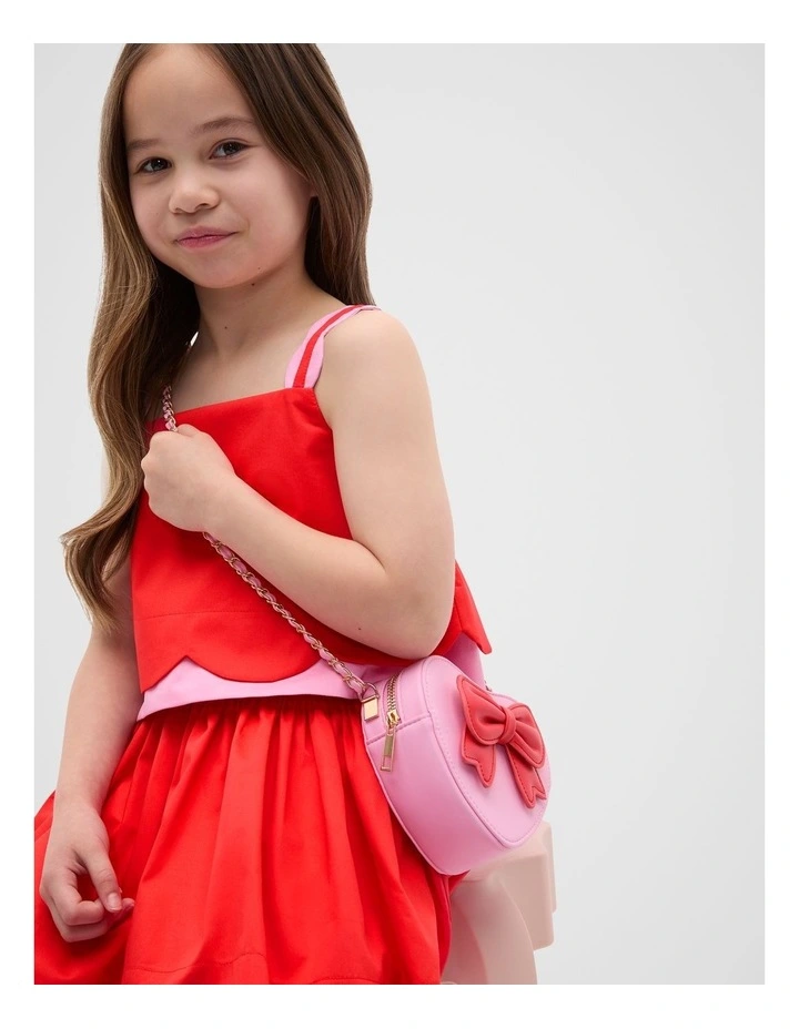 Heart Bow Bag in Candy Pink image 2