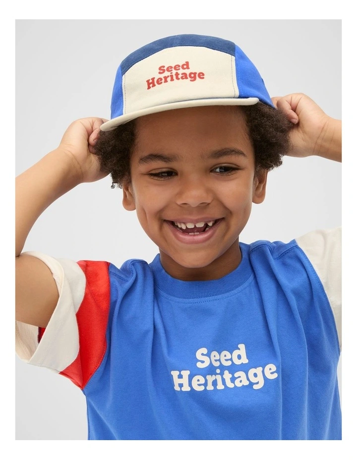 Colourblock Cap in Blue Multi image 2