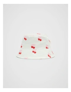 Heart Denim Bucket Hat in Canvas