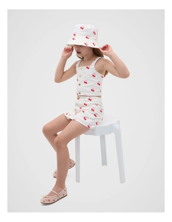 Heart Denim Bucket Hat in Canvas image 2