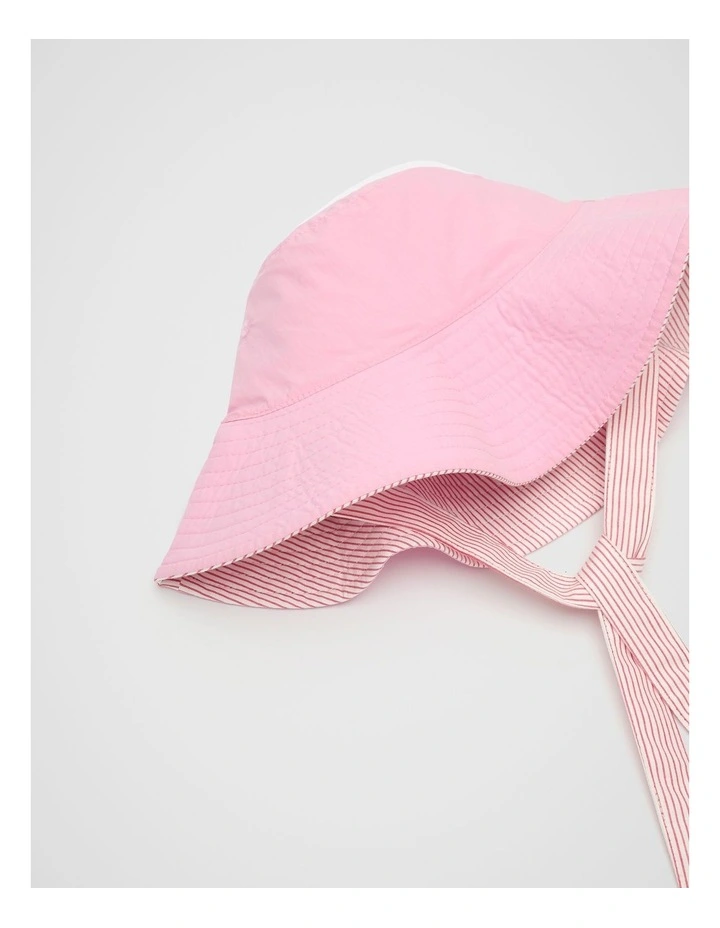 Wide Brim Reversible Hat in Strawberry Red image 3