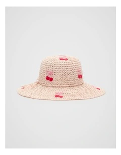 Cherry Straw Hat in Cherry Blossom