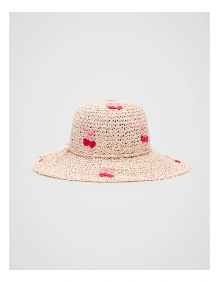 Cherry Straw Hat in Cherry Blossom image 1