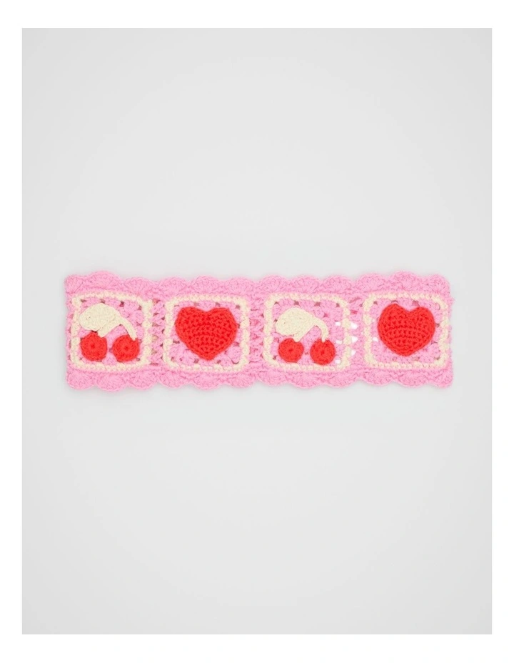 Crochet Headband in Candy Pink image 1