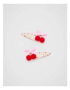Cherry Pom Pom Snaps in Multi