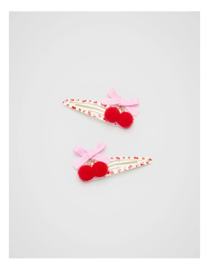 Cherry Pom Pom Snaps in Multi image 1
