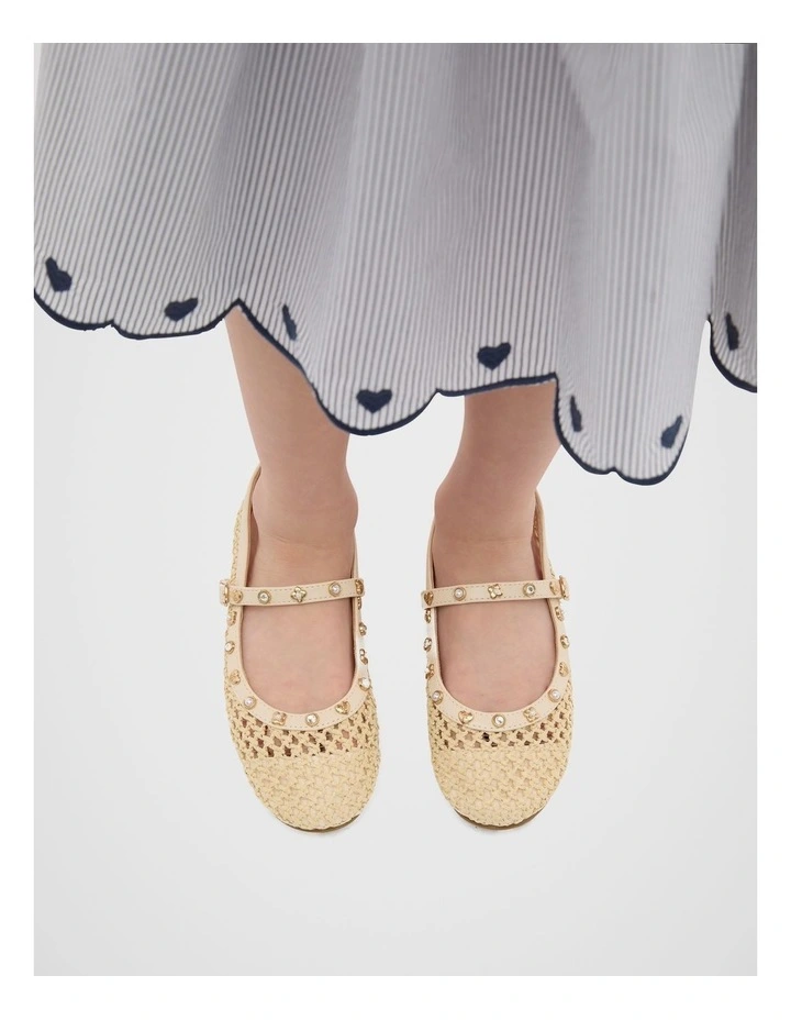 Stud Detail Woven Ballet in Canvas image 2