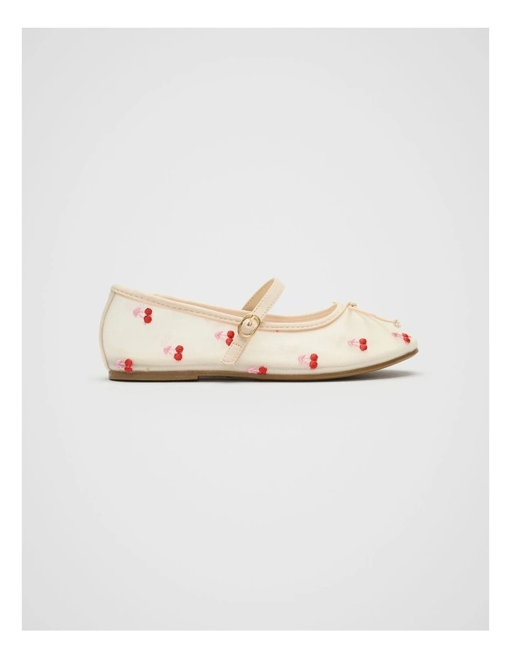 Embroidered Cherry Ballet in Canvas image 1