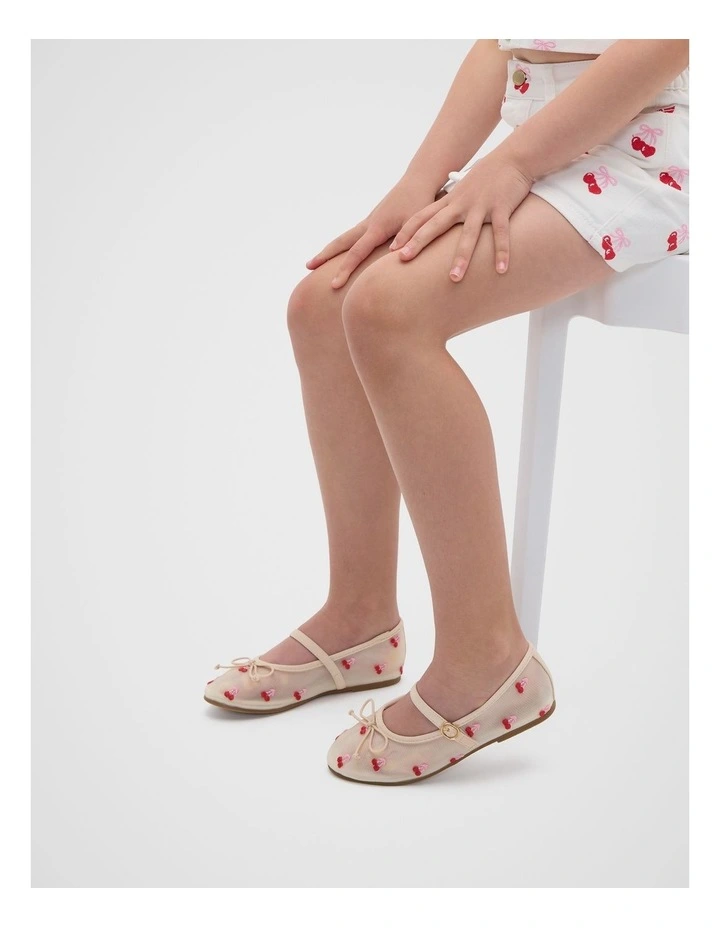 Embroidered Cherry Ballet in Canvas image 2