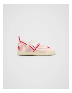 Mini Stripe Espadrille in Red