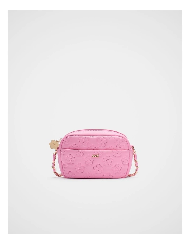 Quilted Flower Bag in Candy Pink image 1