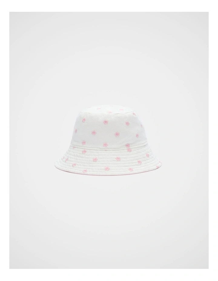 Embroidered Bucket Hat in Pink Lemonade image 3