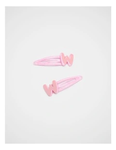 W Initial Snap in Pink