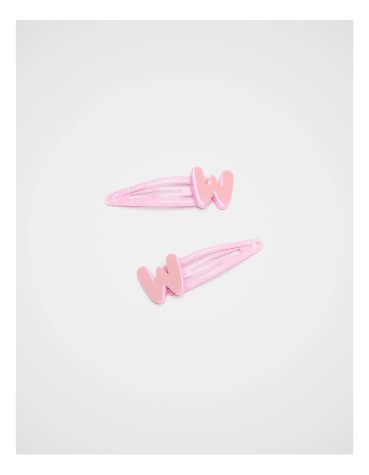 W Initial Snap in Pink image 1