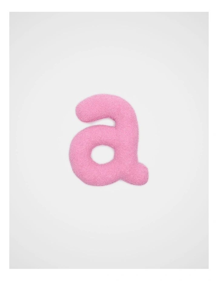 Pink Boucle Initial Cushion - A image 1