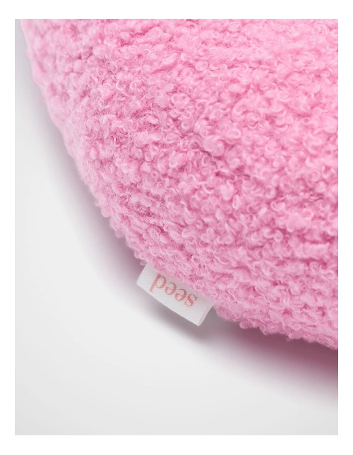 Pink Boucle Initial Cushion - A image 3