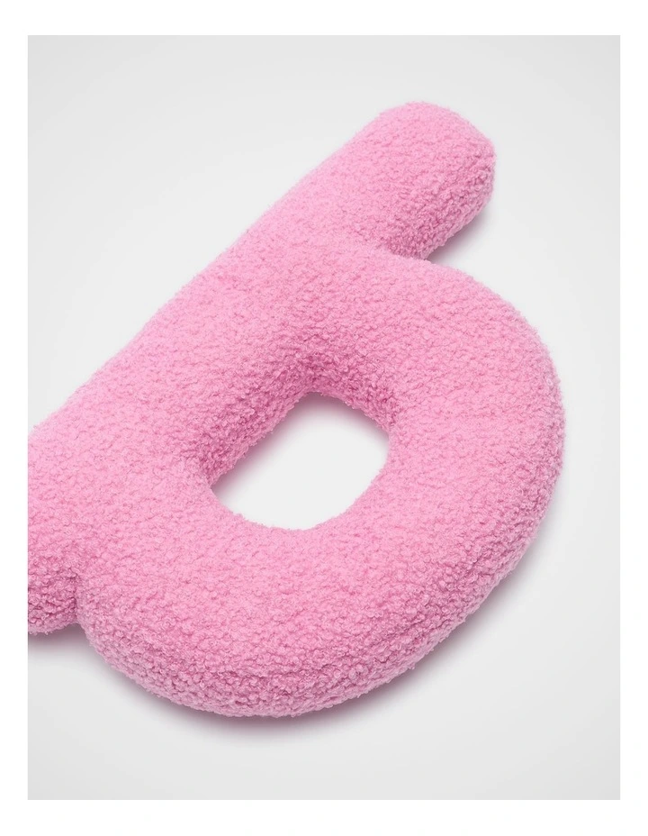 Pink Boucle Initial Cushion - B image 2