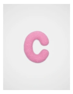 Pink Boucle Initial Cushion - C