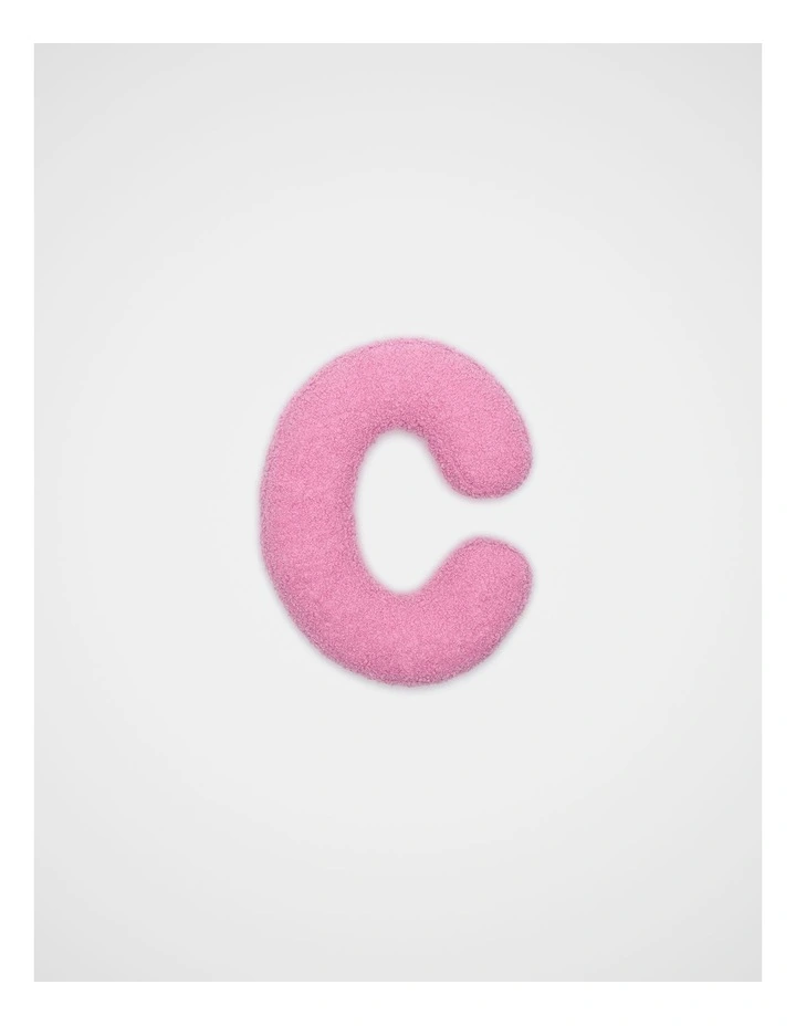 Pink Boucle Initial Cushion - C image 1