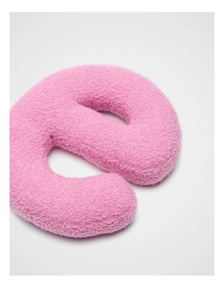 Pink Boucle Initial Cushion - E image 2