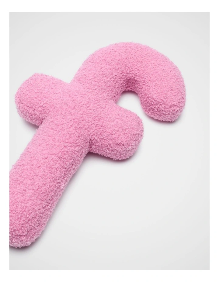 Pink Boucle Initial Cushion - F image 2