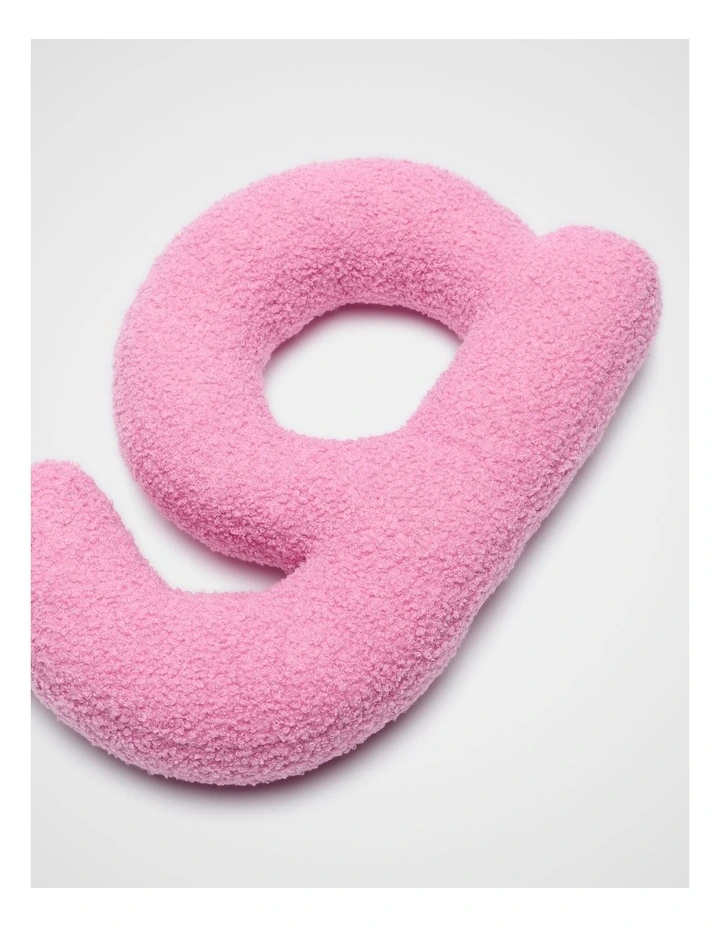 Pink Boucle Initial Cushion - G image 2