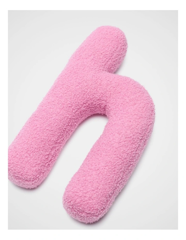 Pink Boucle Initial Cushion - H image 2