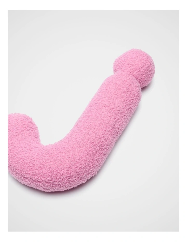 Pink Boucle Initial Cushion - J image 2