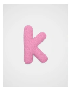 Pink Boucle Initial Cushion - K