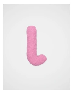 Pink Boucle Initial Cushion - L