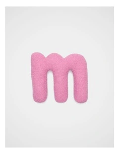 Pink Boucle Initial Cushion - M