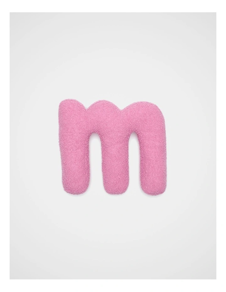 Pink Boucle Initial Cushion - M image 1