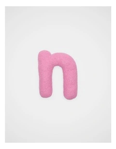 Pink Boucle Initial Cushion - N