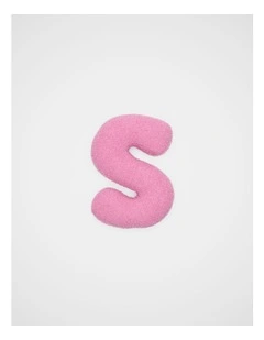 Pink Boucle Initial Cushion - S