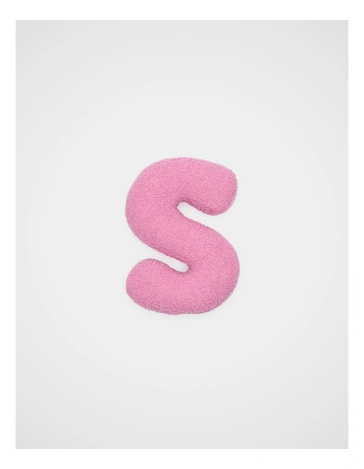 Pink Boucle Initial Cushion - S image 1