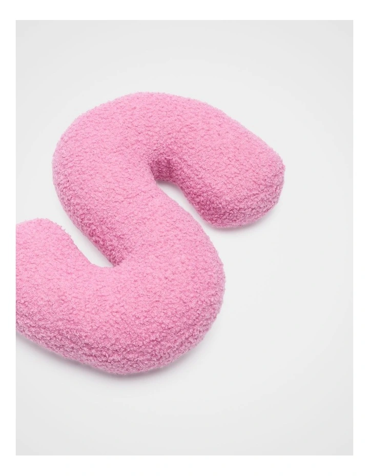 Pink Boucle Initial Cushion - S image 2