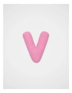 Pink Boucle Initial Cushion - V
