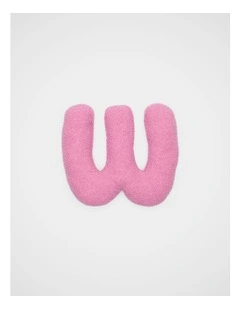 Pink Boucle Initial Cushion - W