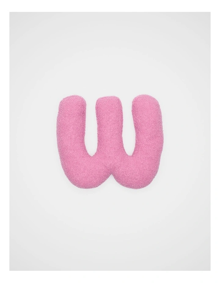 Pink Boucle Initial Cushion - W image 1