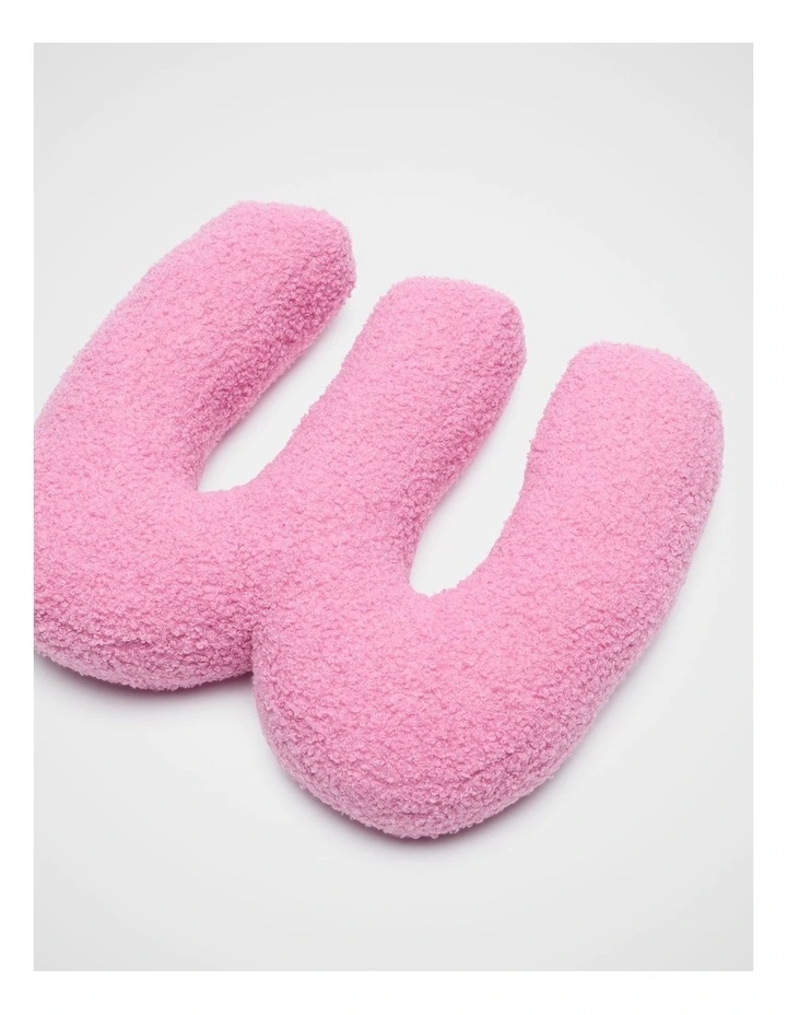 Pink Boucle Initial Cushion - W image 2