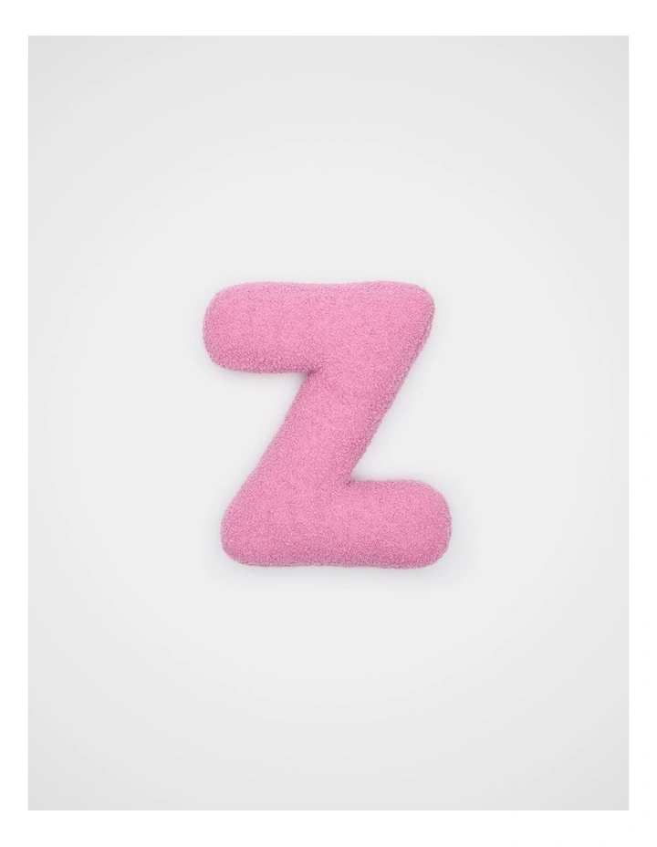 Pink Boucle Initial Cushion - Z image 1