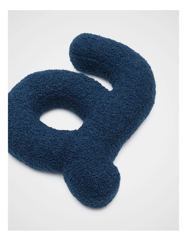 Blue Boucle Initial Cushion - A image 2